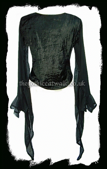 Plus Size Black Velvet Gothic Bodice Top with Purple Silk & Lace