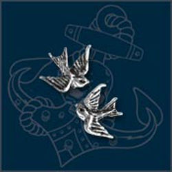 Miniature Swallows Rockabilly Stud Earrings by Alchemy