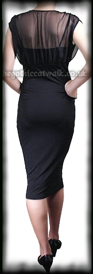 Plus Size Black Dress with Chiffon Bodice