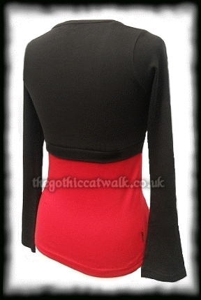 Black & Red All-In-One Shrug Bolero Top