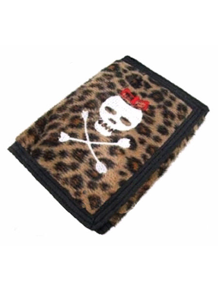 Leopard Skin Skull Punk Wallet Purse #2