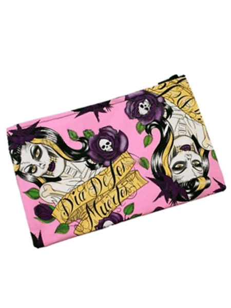 Pink Tattoo Make-Up Bag - Day of the Dead