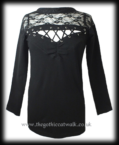 Gothic Punk Lace Corset T-Shirt Top
