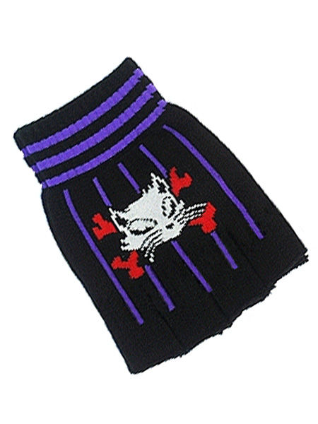 Gothic Punk Cut-Off Fingers Gloves - Cat & Crossbones