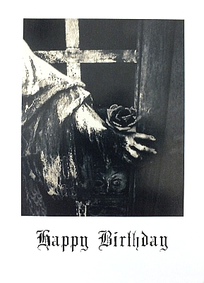 Biglietto D'auguri Personalizzato Gothic Creation Art Con Rosa E Teschio - Foto 4