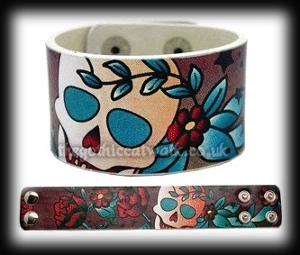 Tattoo Rose & Skull Design Wristband