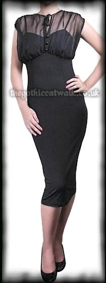 Plus Size Black Dress with Chiffon Bodice