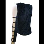 Black Velvet Gothic Top with Strappy Sleeves