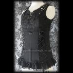 Gothic Punk Two-in-One Black Lace & Cotton Top
