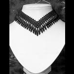 Black V Shaped Beaded Choker