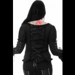 Gothic Punk Black Top with Corset Neck
