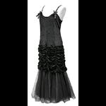 Black Velvet & Tulle Long Victorian Gothic Dress - Prom