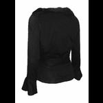 Black Gothic Jacket Top with Ruffle Neck