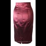 Plus Size Red Satin Pin-Up Burlesque Pencil Skirt