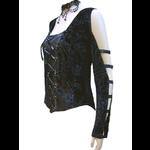 Black Velvet Gothic Top with Strappy Sleeves
