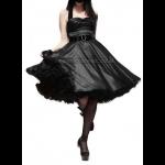 Hell Bunny Black Satin & Gothic Prom Net Dress