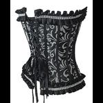 Gothic Victorian Black & Grey Swirl Corset
