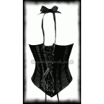 Sexy Black Satin Sequinned Burlesque Corset