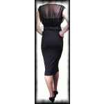 Plus Size Black Dress with Chiffon Bodice