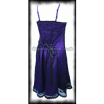 Purple Satin Dress with Black Net & Embroidery