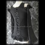 Gothic Punk Two-in-One Black Lace & Cotton Top