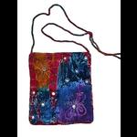 Tie Dye Velvet Embroidered Mirrored Hippy Bag