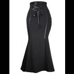 Plus Size Long Black Gothic Corset Skirt - Satin Binding