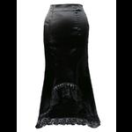 Plus Size Long Black Satin Vampy Mermaid Skirt