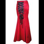 Long Red Fishtail Gothic Corset Skirt