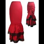 Long Red Gothic Victorian Bustle Mermaid Skirt