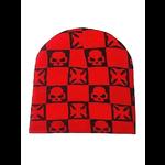 Black & Red Skull Beanie Hat