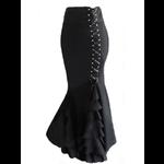 Black Gothic Victorian Ruffle Mermaid Corset Skirt
