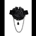 Gothic Victorian Black Velvet Lace Rose Choker