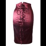 Plus Size Red Satin Pin-Up Burlesque Pencil Skirt
