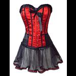 Red & Black Satin Corset with Tutu
