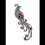 Victorian Style Peacock Crystal Brooch