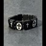 Black & White Crosses Gothic Tile Bracelet