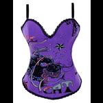 Pin Up Rock Tattoo Design Corset - Purple