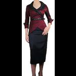 Retro Red & Black Jacket Dress - All In One