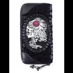 Gothic Steampunk Flocked Velvet Wallet by Banned - Skeleton Lady