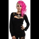 Black Gothic Top with Faux Lace Shrug