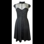 Black Dress with Mesh Bodice - Wednesday Addams