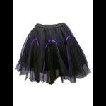 Black Net Gothic Tutu Skirt - Purple Ribbon