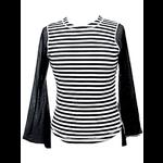 Psychobilly Punk Black & White Striped T-Shirt