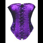 Purple Satin & Black Lace Gothic Corset Basque - Phaze