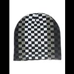 Black & Grey Checkered Beanie Hat