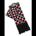 Gothic Punk Scarf and Beanie Hat Set - Checkered Hearts