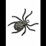 Gunmetal Diamante Spider Brooch