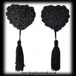 Gothic Burlesque Nipple Covers - Black Roses
