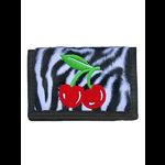 Rockabilly Punk Zebra Skin Wallet Purse - Cherries